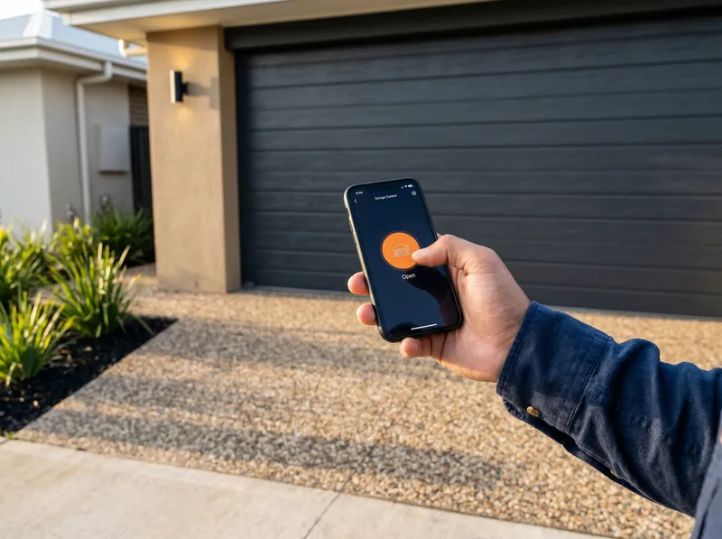 Modern garage door with smart control